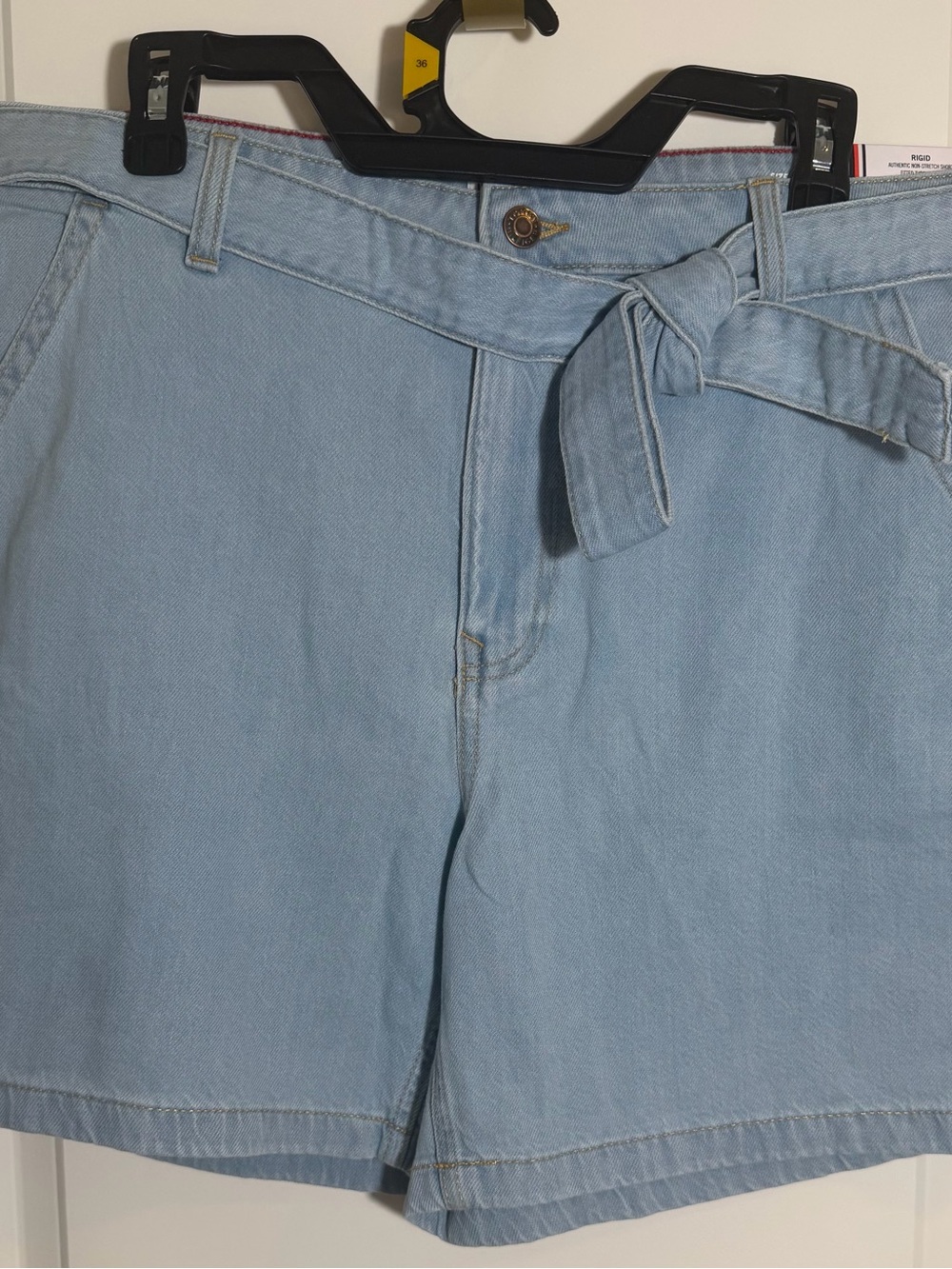 Tommy Hilfiger Light Blue Denim Tie-Waist Shorts